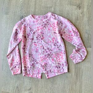 Freely Girls Pink Leopard Print Sweatshirt Medium